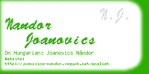 nandor joanovics business card