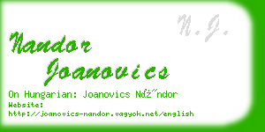 nandor joanovics business card